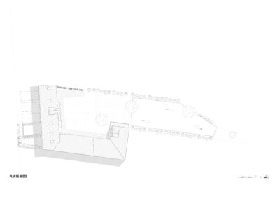 Plan architectural d'un projet de réhabilitation de bâtiment