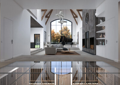 Image d'intérieur d'une maison - Projet construction habitation Barn House - MKRS Architecte